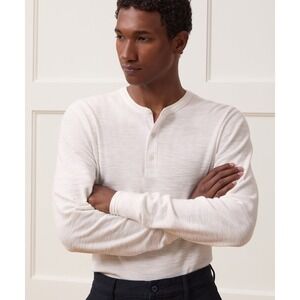 Todd Snyder Lightweight Mini Waffle Henley Eggshell Large New With Tags